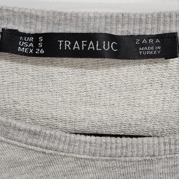 Zara Trafaluc grey sweatshirt midi dress women's size Small - Picture 7 of 7